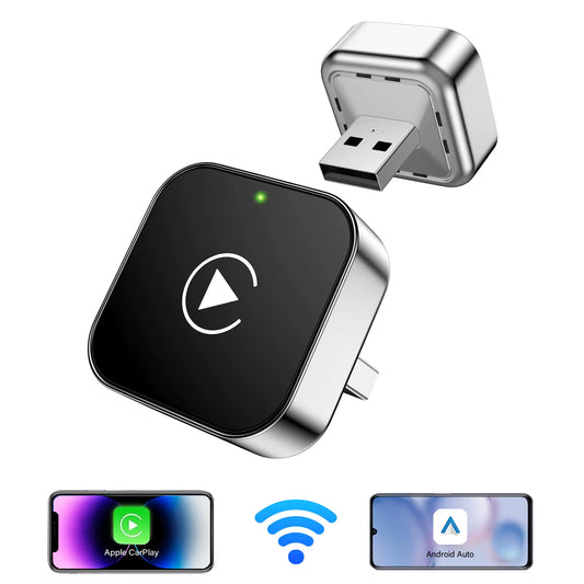 2 in 1 Wireless Carplay Adapter, Converts Wired to Wireless Carplay Adapter for Iphone and Android, Plug & Play Carplay